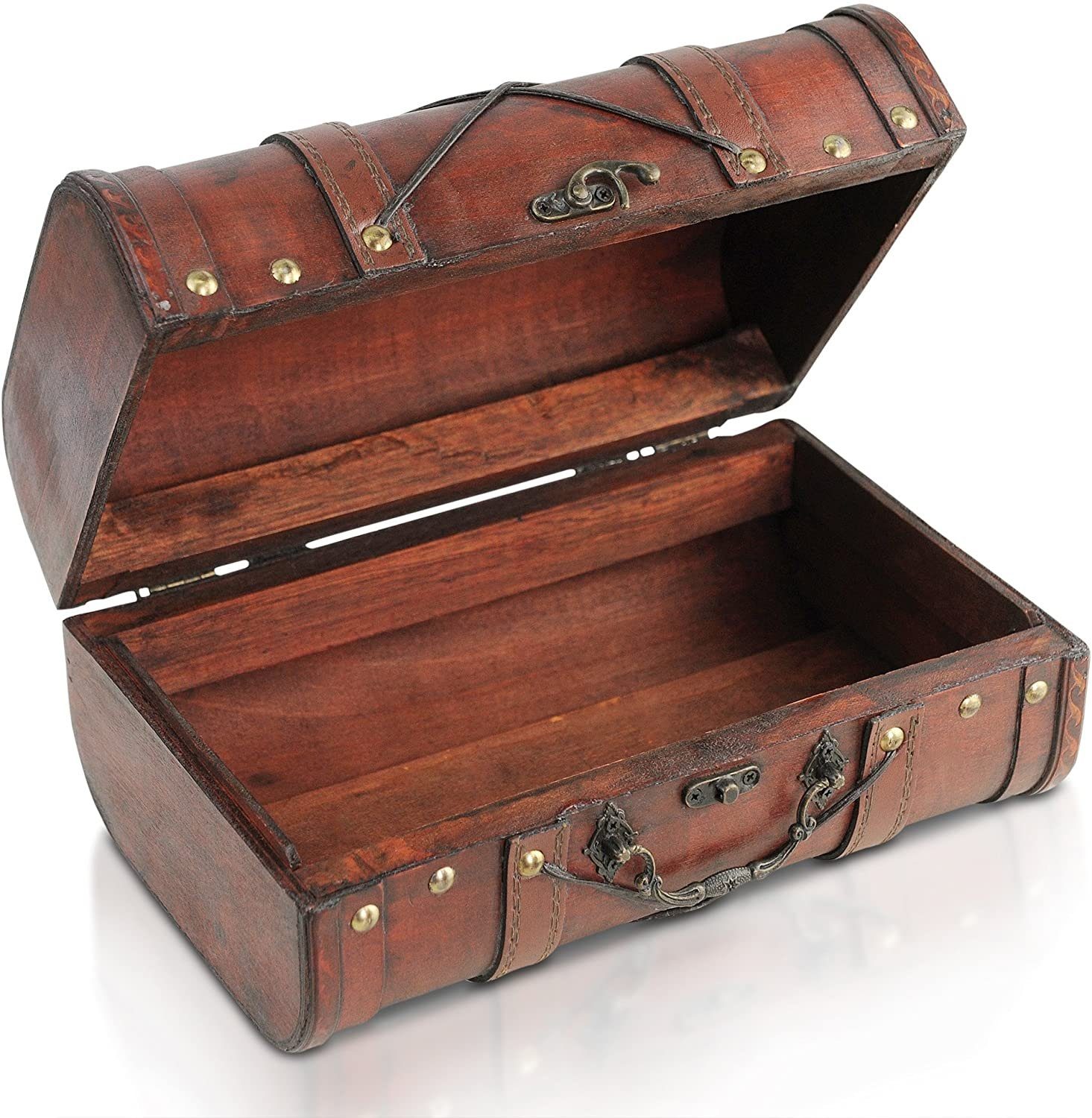 Brynnberg Spielzeugtruhe Piratentruhe Holz-Truhe 28x18x14cm, innen mit Stoff ausgekleidet, Janis S 28x18x14cm Holz