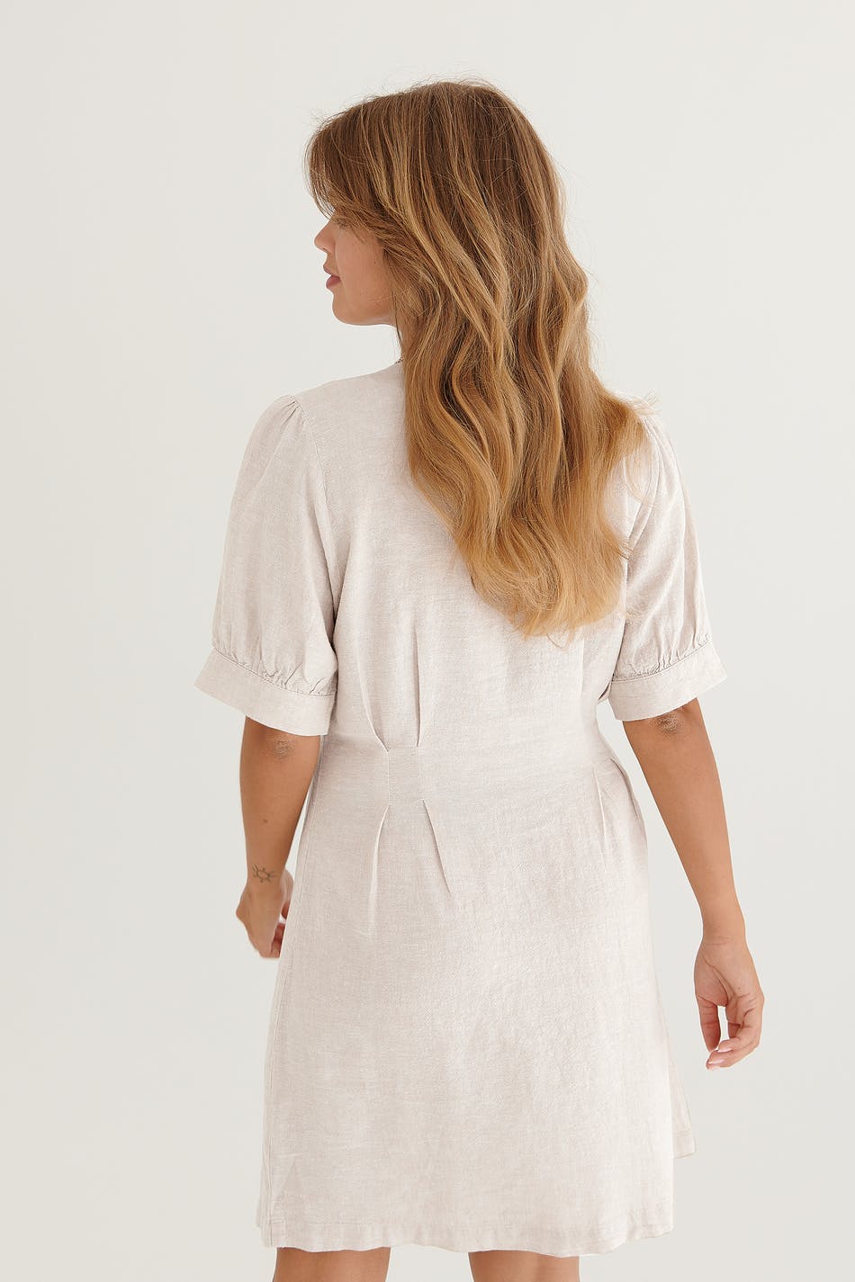 Lo button down linen dress