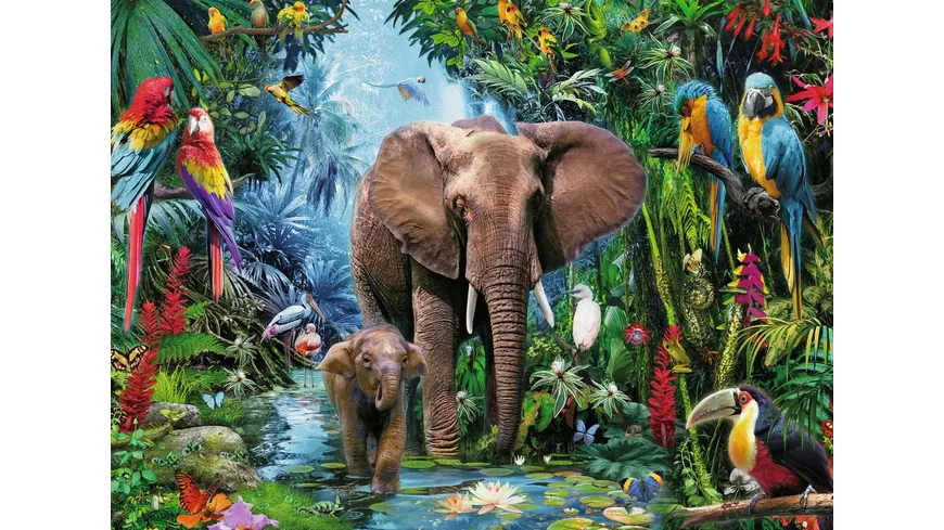 Ravensburger Puzzle - Dschungelelefanten, 150 XXL Teile