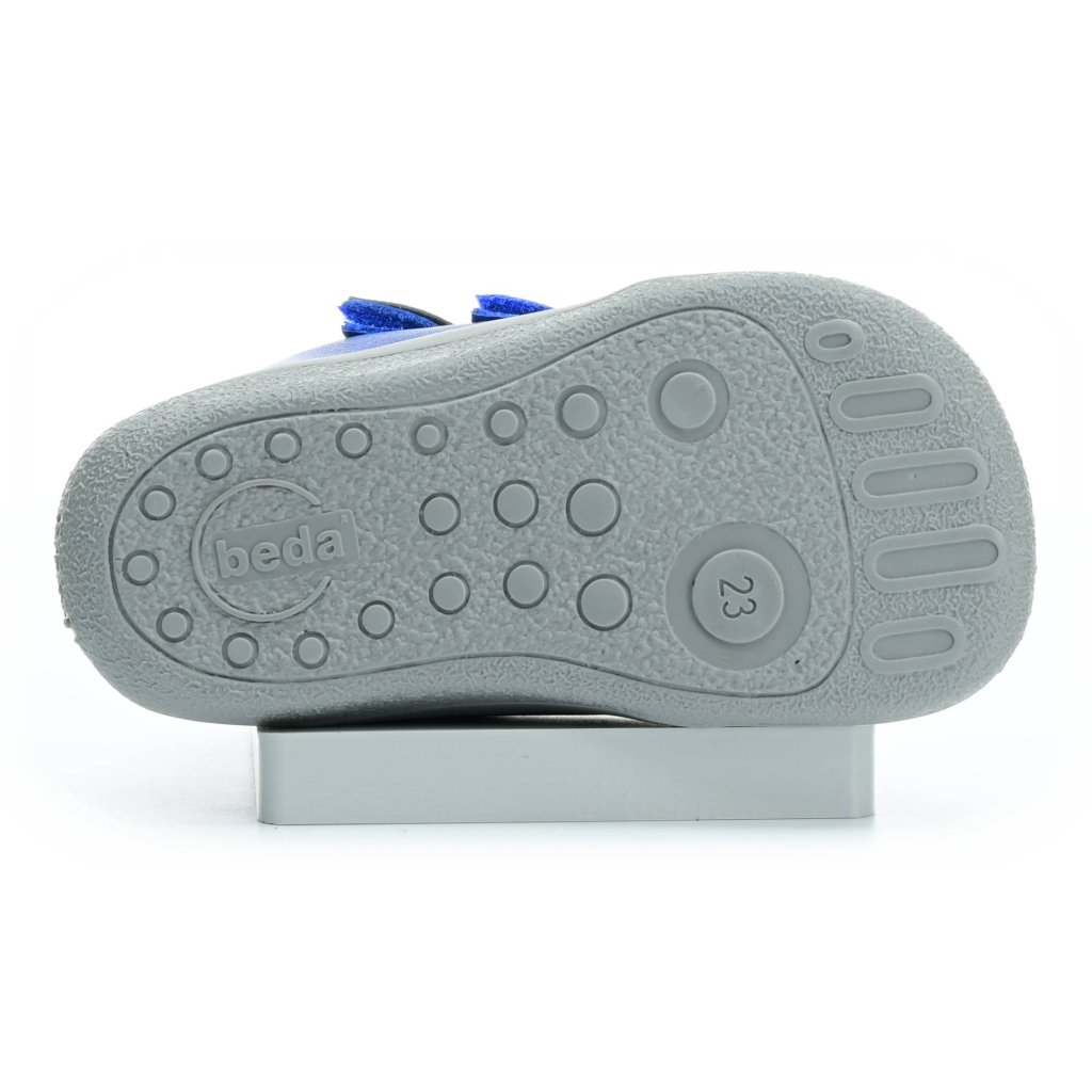 Beda Matt mit Membran (BF 0001/W/M/SO) blaue Barfuß-Stiefeletten