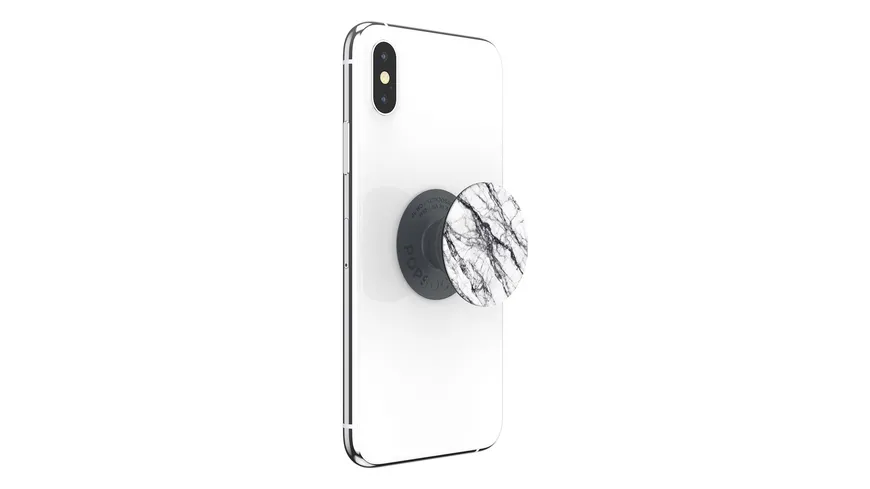 PopGrip - ausziehbarer Handy-Griff Handyhalter -  Basic White Stone Marble