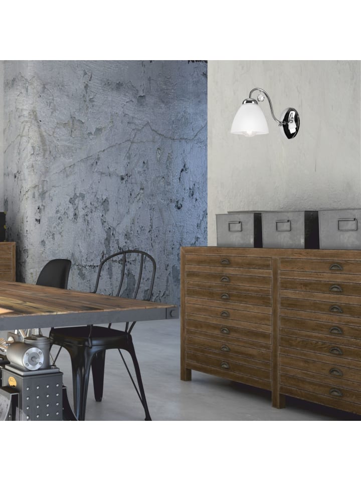 Licht-Erlebnisse Wandlampe in Chrom Weiß günstig kaufen onesize