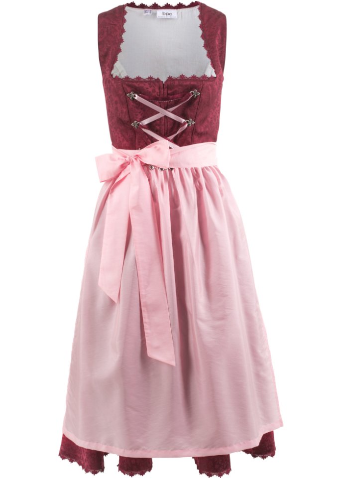 Dirndl mit Schürze in Midilänge (2-tlg. Set)