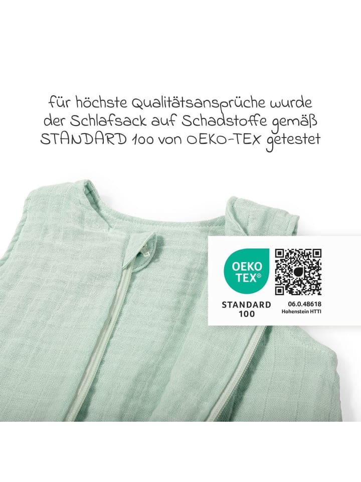 Makian Musselin-Schlafsack - Mint - Gr. 60 cm in gruen günstig kaufen