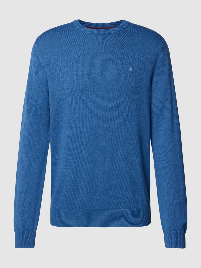Strickpullover in melierter Optik in jeans meliert