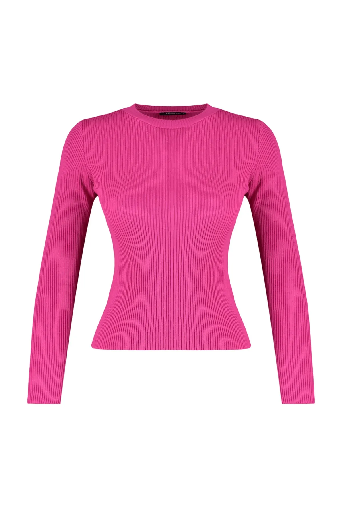 Trendyol Collection  Fuchsia Basic Strickpullover mit Kordelzug TWOAW22KZ1708