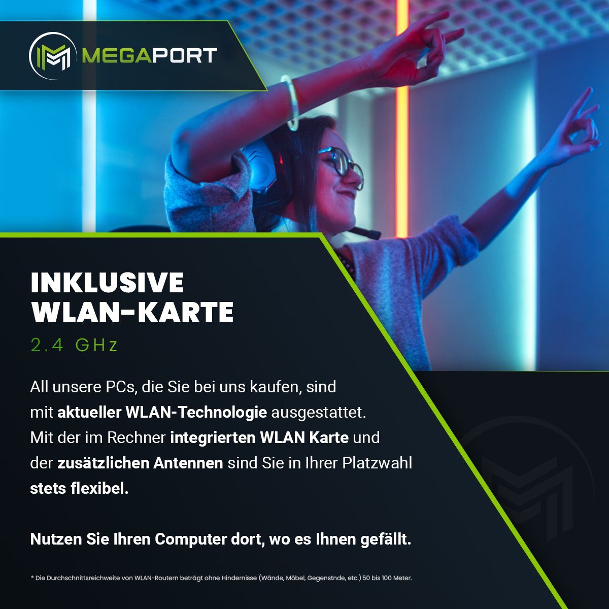 Megaport Gaming-PC (AMD Ryzen 5 5600 6 x 3,5 GHz 5600, AMD Radeon RX 6400, 16 GB RAM, 500 GB SSD, Luftkühlung, Windows 11, WLAN)