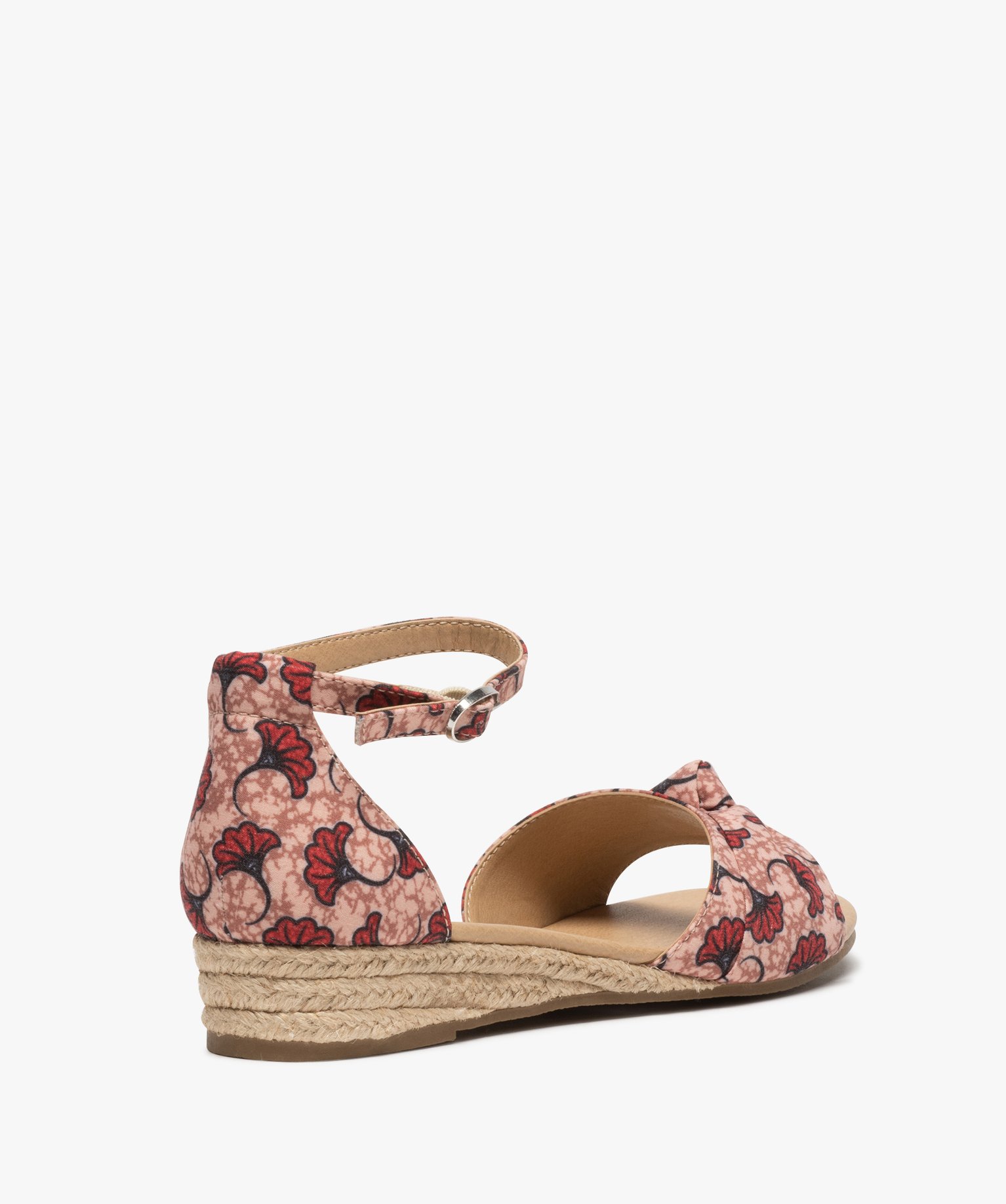Sandales femme à petit talon compensé et dessus drapé multicolore | GEMO