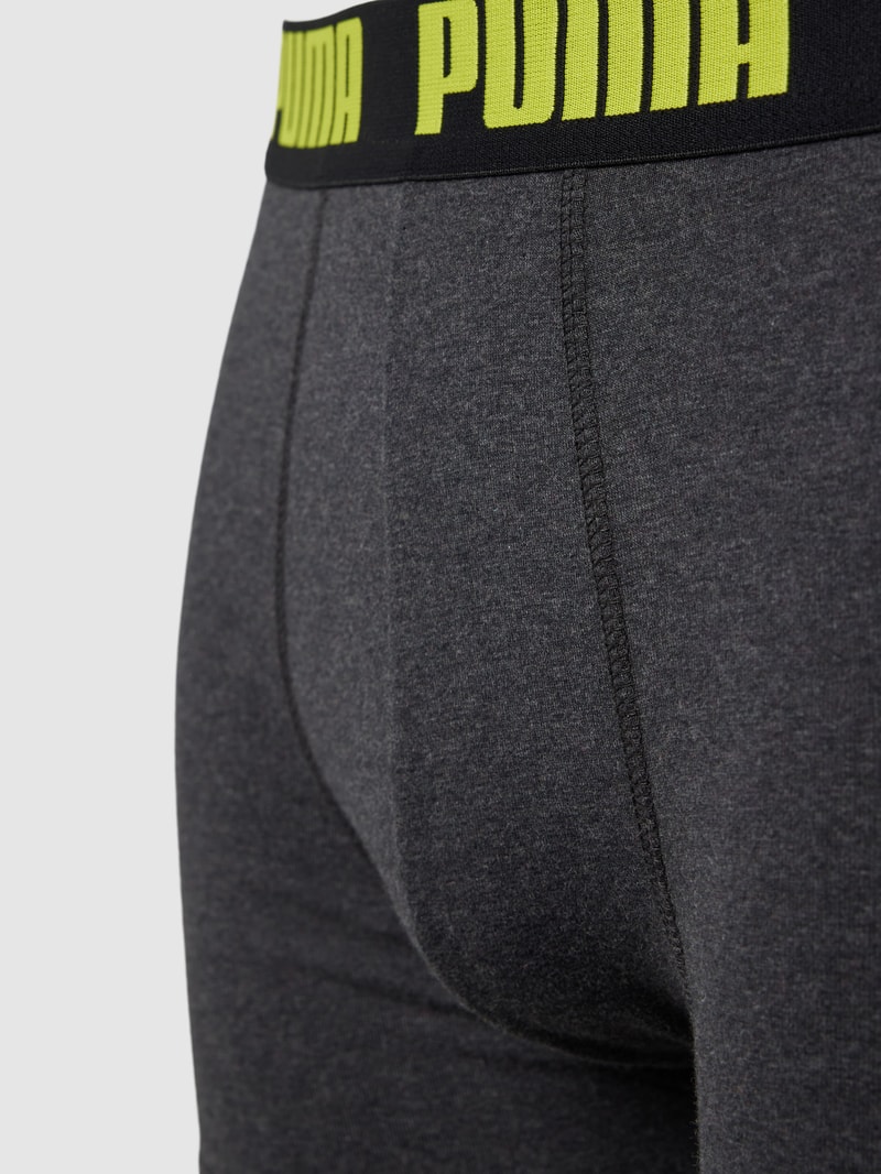 Boxershorts mit elastischem Logo-Bund im 2er-Pack in dunkelgrau meliert