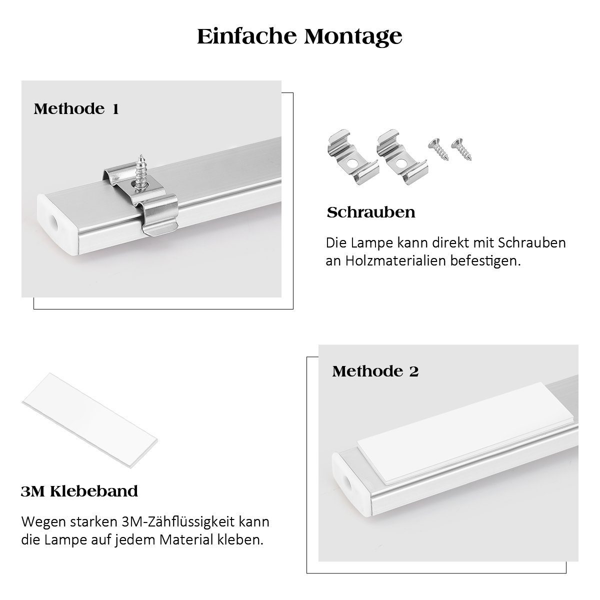 iscooter LED Unterbauleuchte Küchenlampe Schranklicht Nachtlicht mit Hand Bewegungssensor, 230V, LED fest integriert, Warmweiß, Kaltweiß, LED Unterbauleuchte, LED Sensor Licht Schrankleuchten, Für Schrank