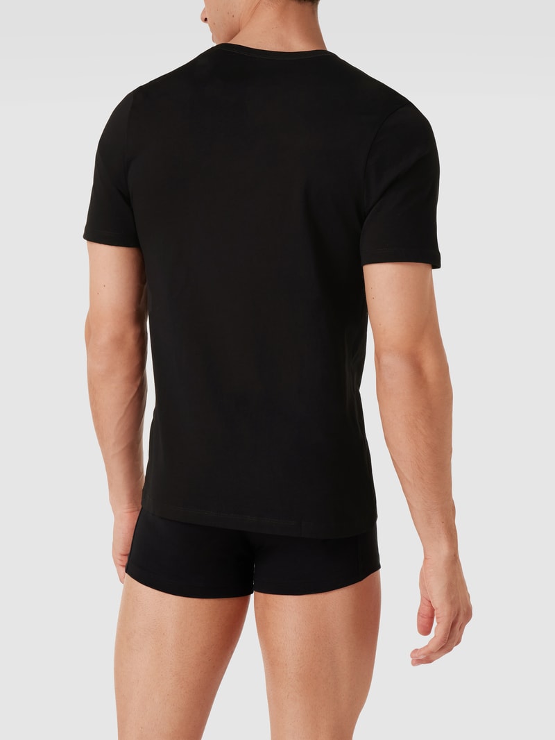 T-Shirt mit V-Ausschnitt im 3er-Pack Modell 'Classic' in schwarz