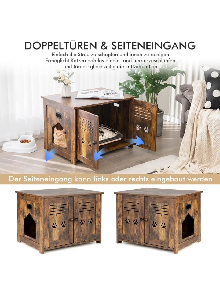 COSTWAY Katzenschrank in Braun günstig kaufen 70 cm