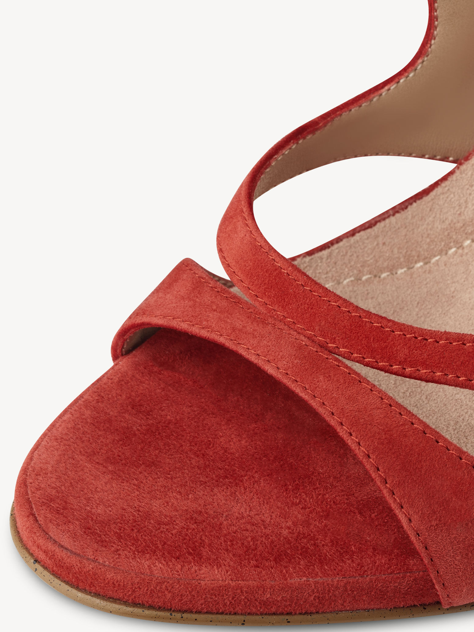 Sandale à talon en cuir - orange