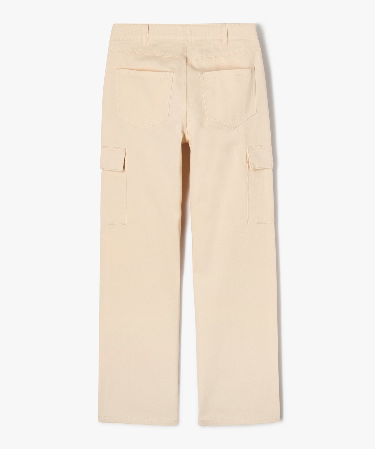 Pantalon ample avec poches à rabat sur les cuisses fille beige | GEMO