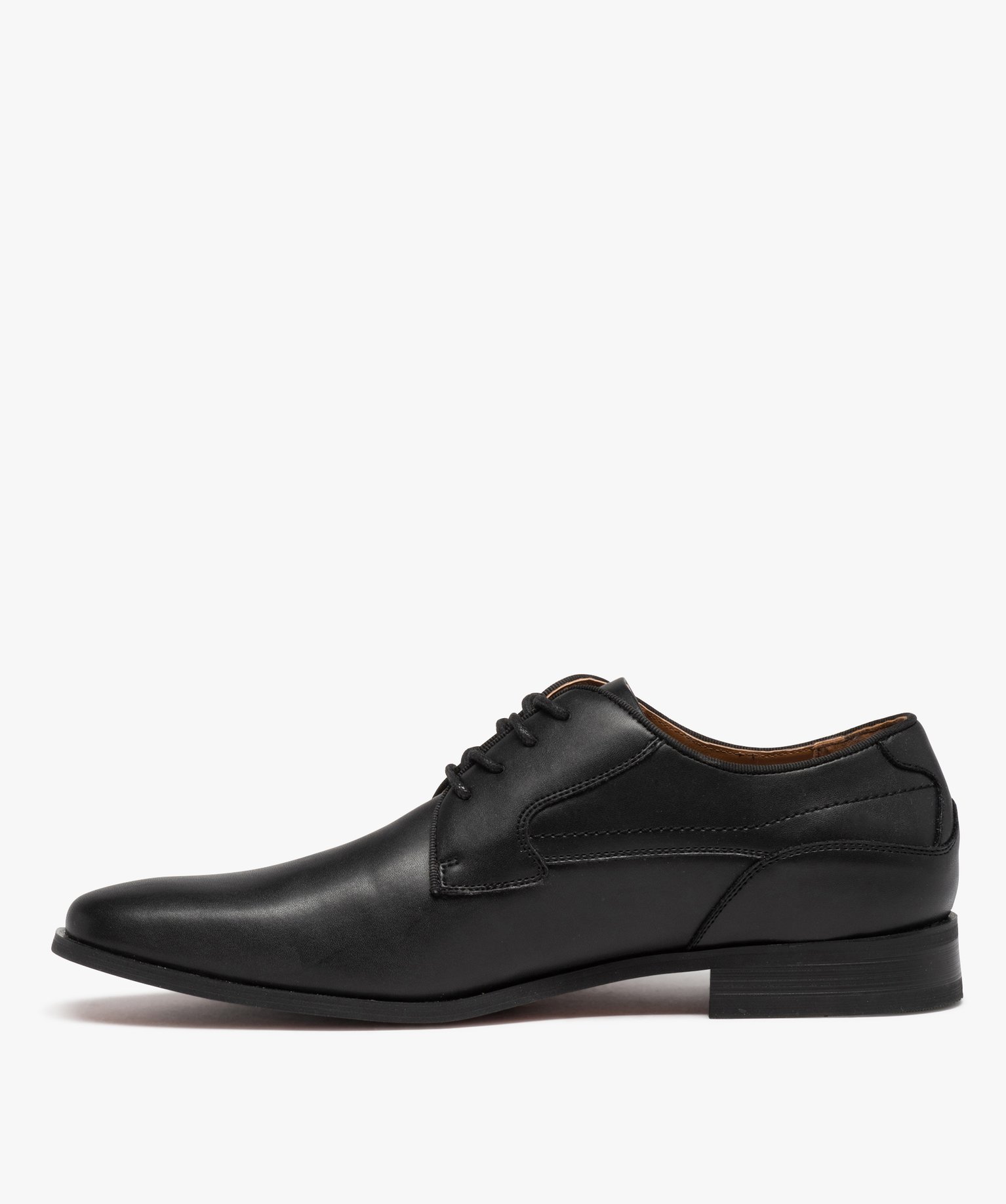 Derby à bout carré avec lacets ronds homme noir | GEMO
