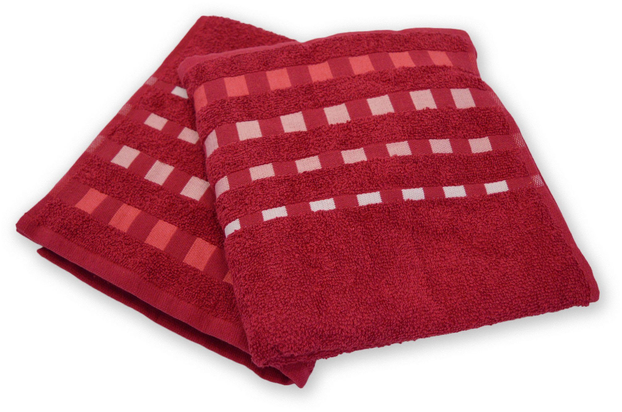 KiNZLER Handtuch Set Handtuch + Duschtuch Kreta, Walkfrottee, (Set, 3-tlg)