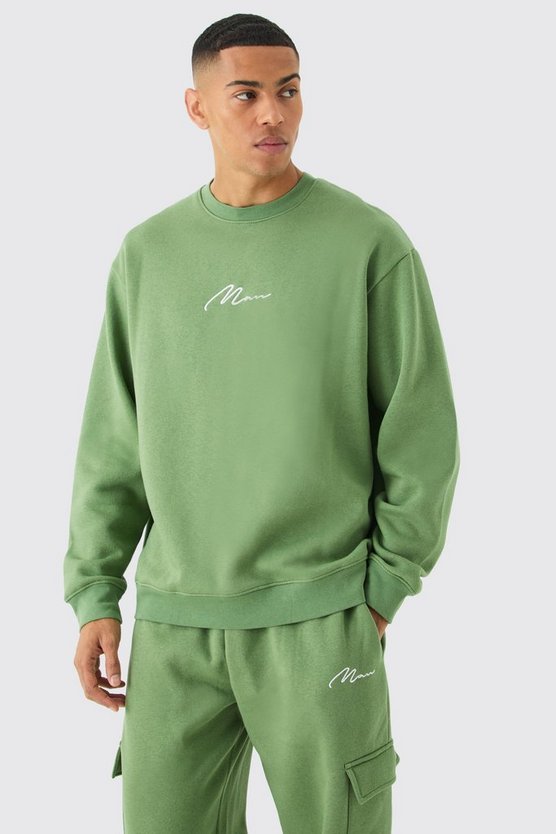 Oversize Man Signature Cargo Sweatshirt-Trainingsanzug
