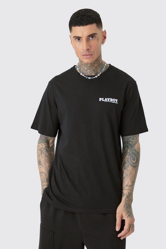 Tall schwarzes Playboy T-Shirt