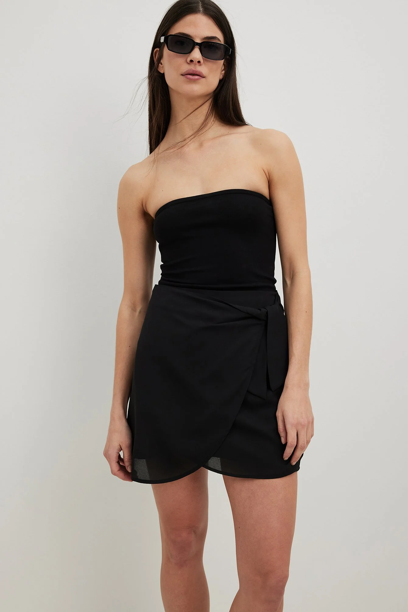 Drapierter Minirock aus Chiffon