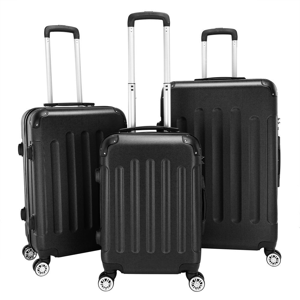 FCH Kofferset, 4 Rollen, 3 tlg Reisekoffer Set ABS-Trolley-Koffer