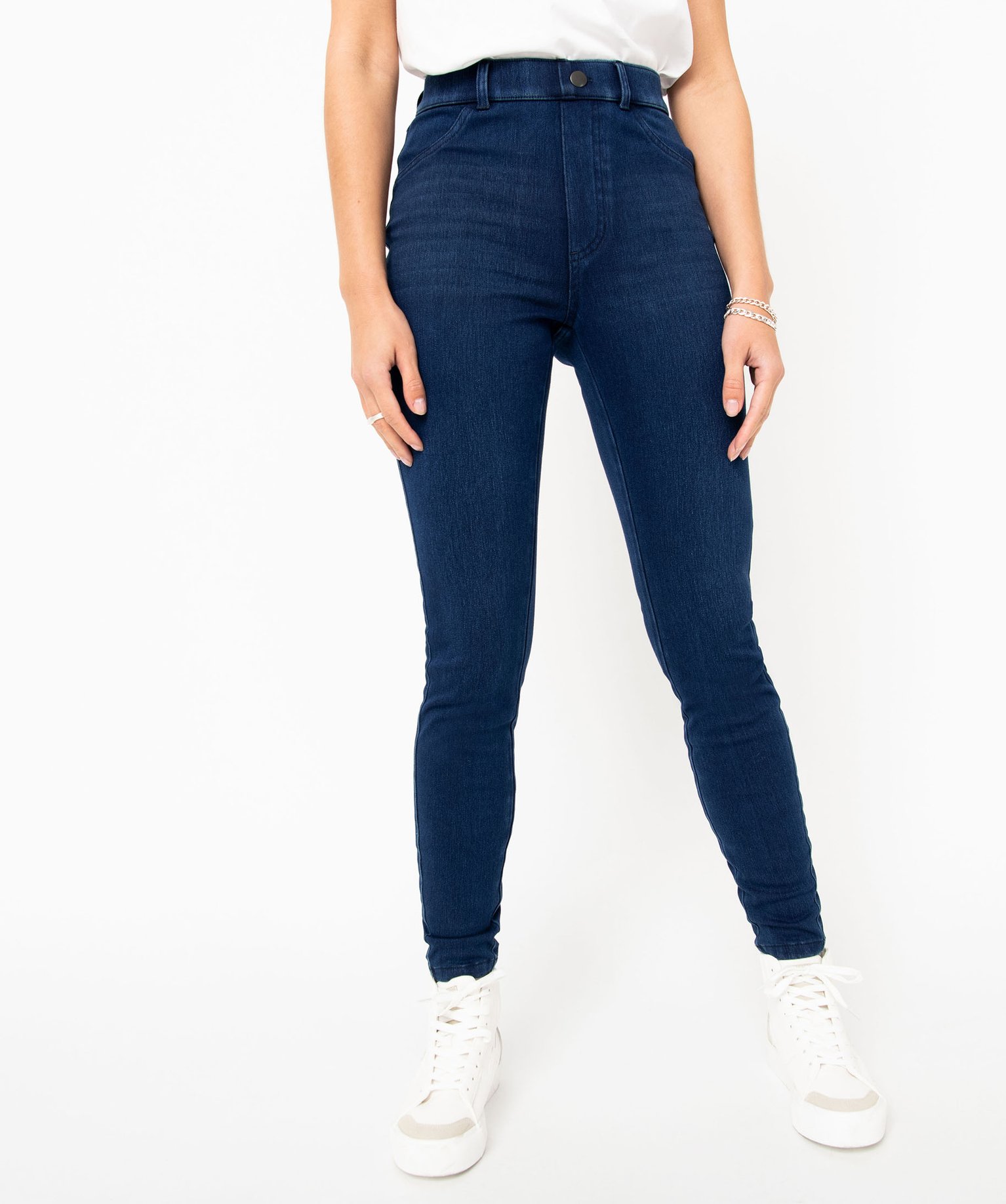 Jegging taille haute délavé femme stone | GEMO