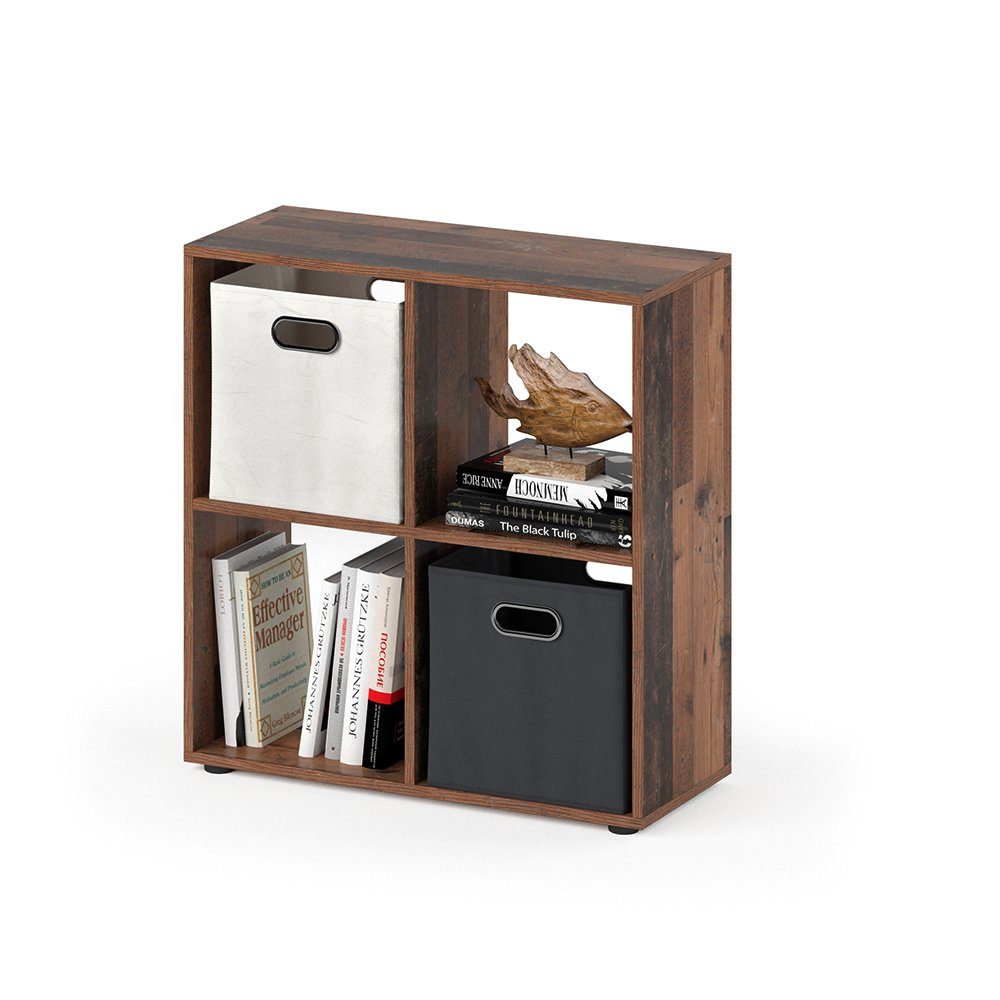 Vicco Raumteiler Standregal Bücherregal TETRA 4 Fächer Old Style