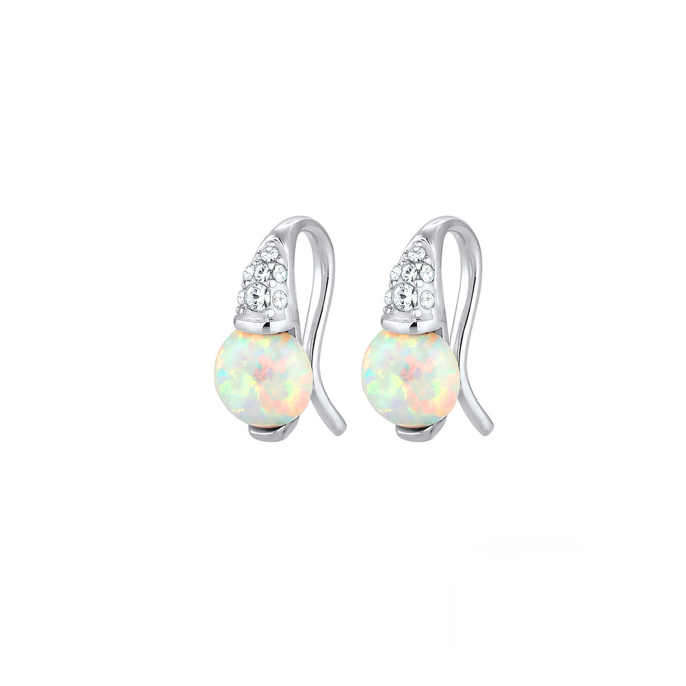 Elli PREMIUM Elli PREMIUM Boucles d'Oreilles Vintage Perles avec Opale Synthétique et Cristaux Boucles d'oreilles