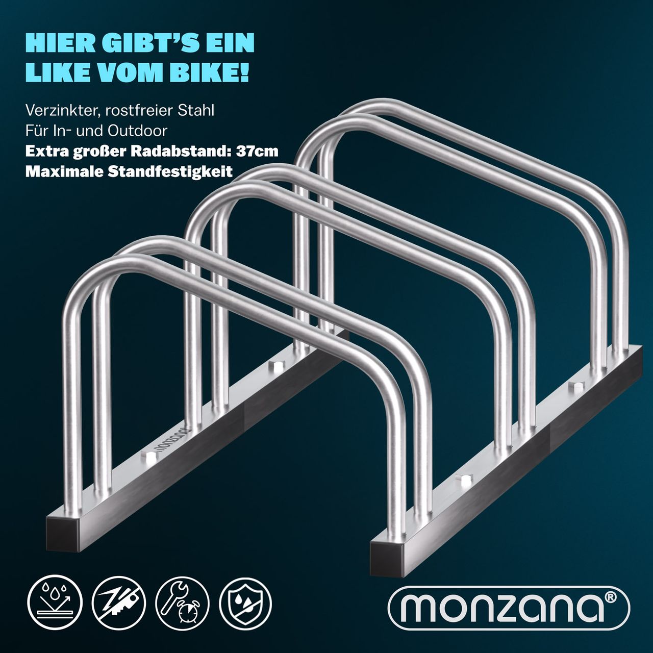 Casaria monzana® Fahrradständer 3er 71x32x27cm