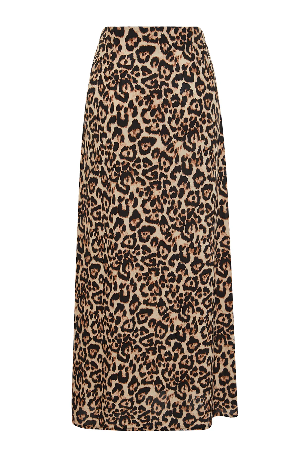 Trendyol Collection  Maxirock aus Viskose mit Animalmuster - Mehrfarbig mit Schlitzdetail TWOSS24ET00205