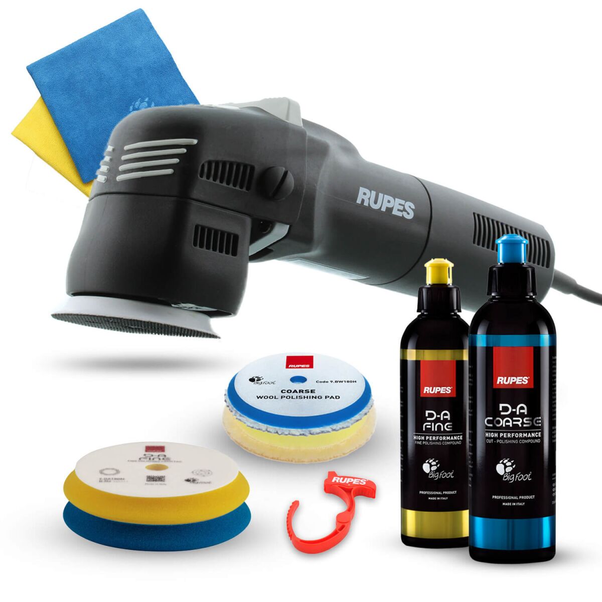 Rupes BigFoot LHR 75E Mini Exzenterpoliermaschine Basis Kit, 8-teilig