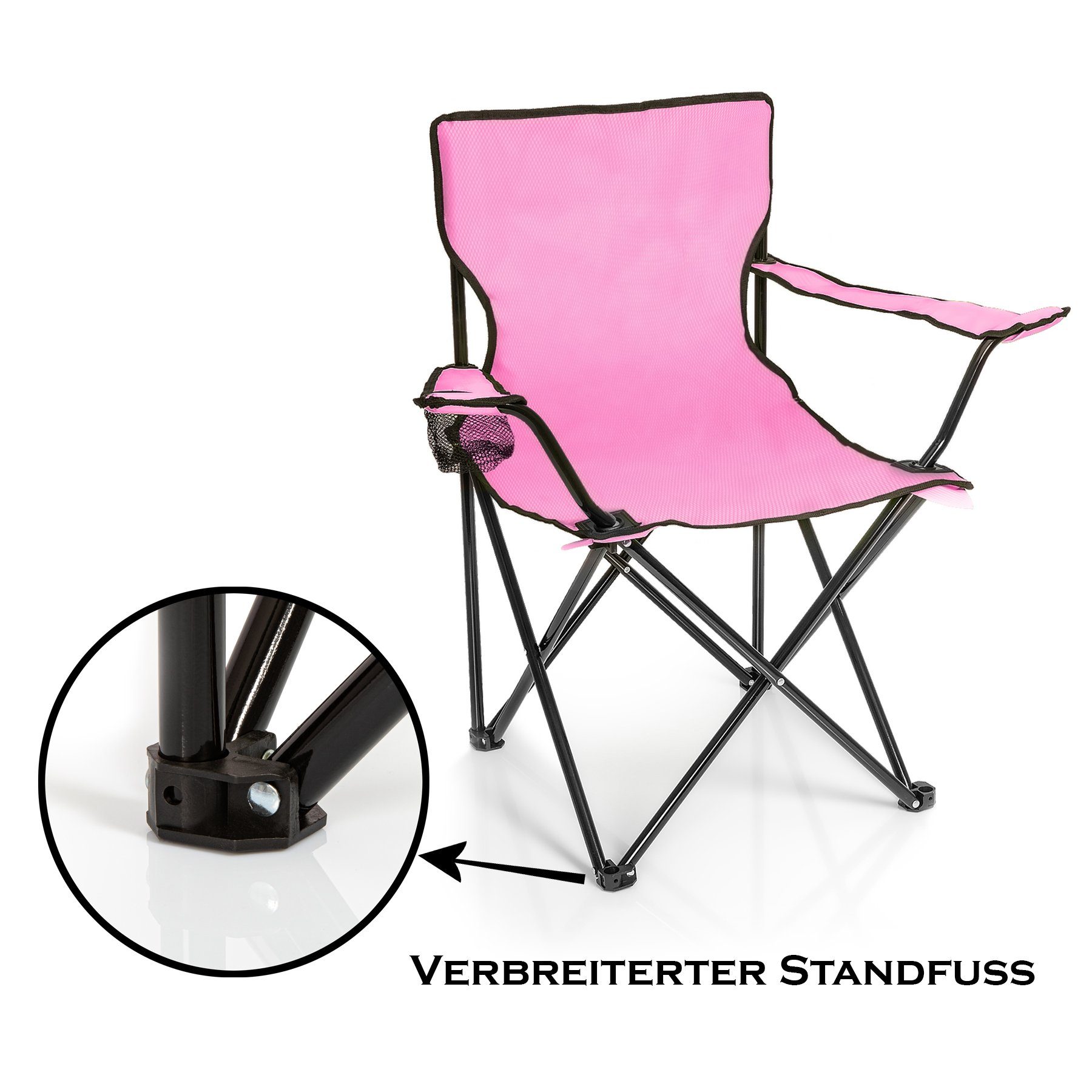 BigDean Campingstuhl 2x Faltstuhl Campingstuhl Anglerstuhl Getränkehalter Klappstuhl
