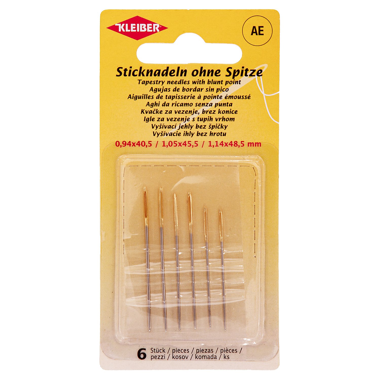 Kleiber Sticknadeln ohne Spitze, 6 Stück