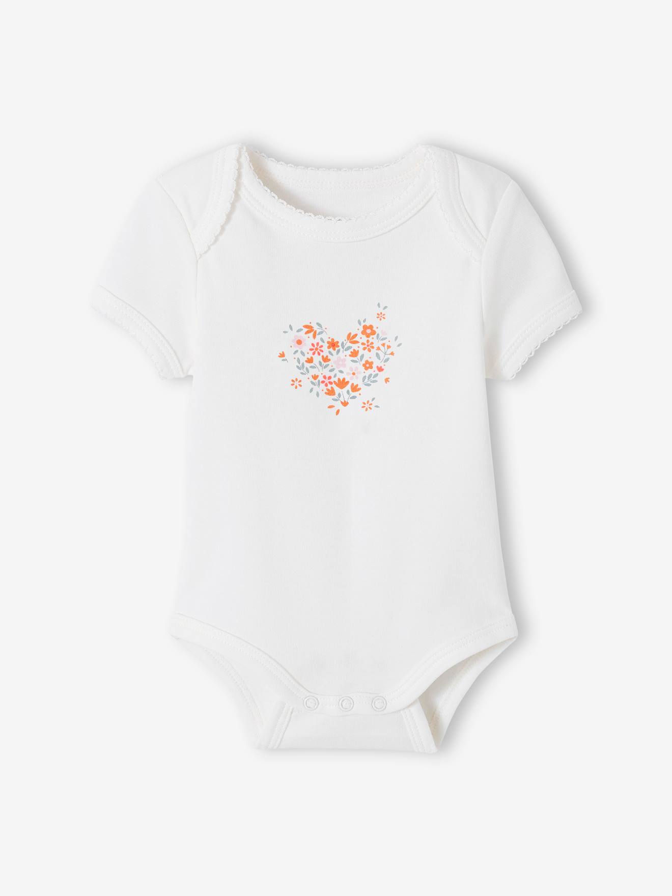 Vertbaudet 3er-Pack mitwachsende Baby Schlupfbodys, Bio-Baumwolle Oeko-Tex - aprikose pudrig