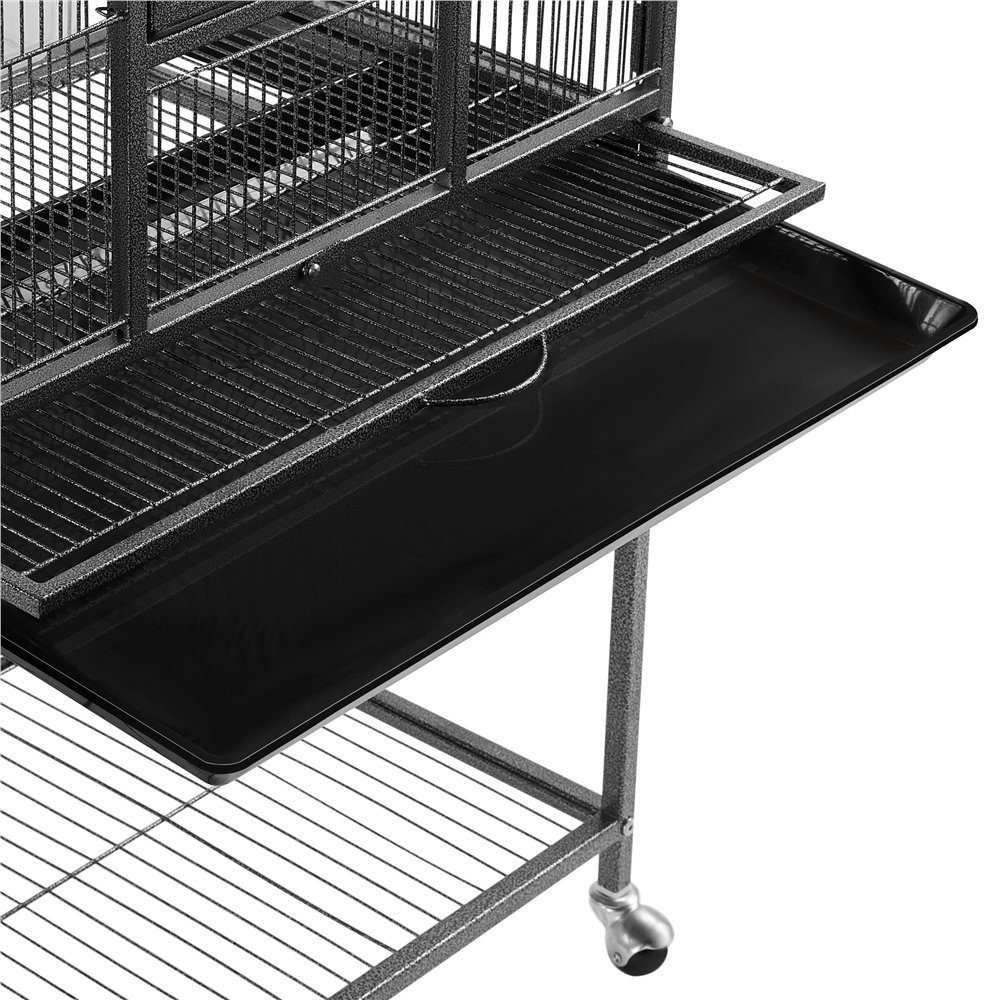 Yaheetech Vogelkäfig, Vogelvoliere Vogelhaus mit Rollen für Nymphensittiche