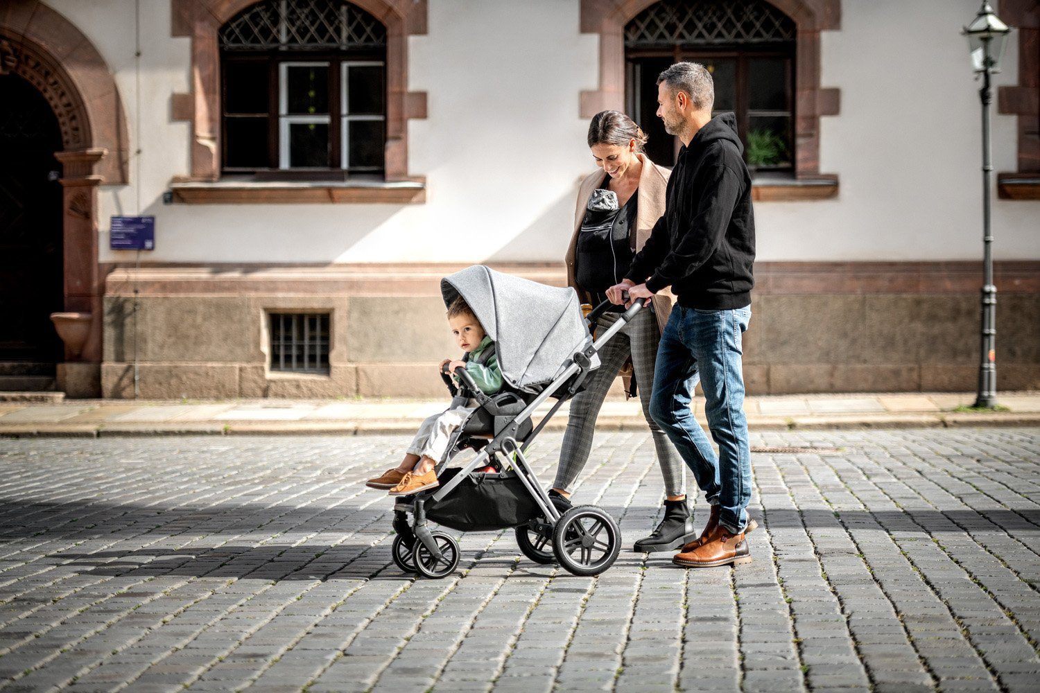 Hauck Kombi-Kinderwagen Vision X, black/beige, (3-tlg), mit Babywanne und Sportwagenaufsatz
