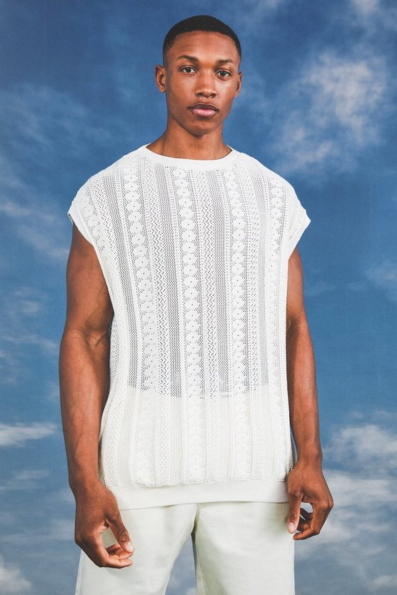 Transparentes Strick-Tanktop
