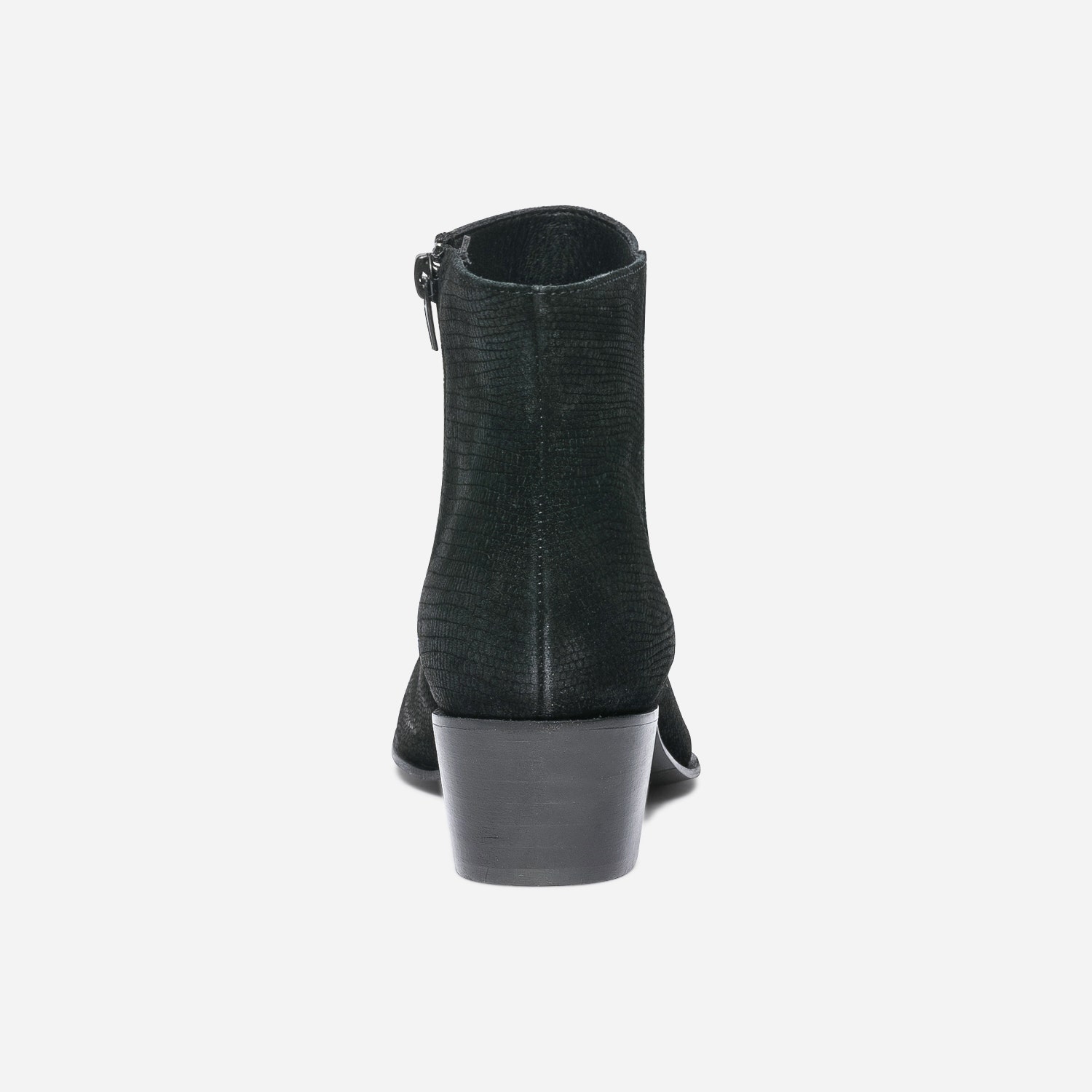 Boots TEXTO noir éco-conçu cuir velours embossé