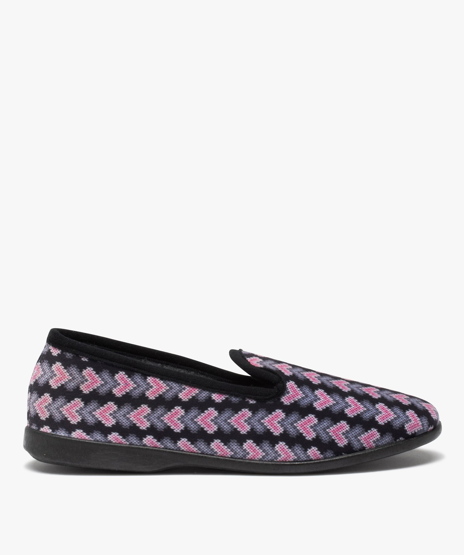 Chaussons femme forme enveloppante à motifs gris | GEMO