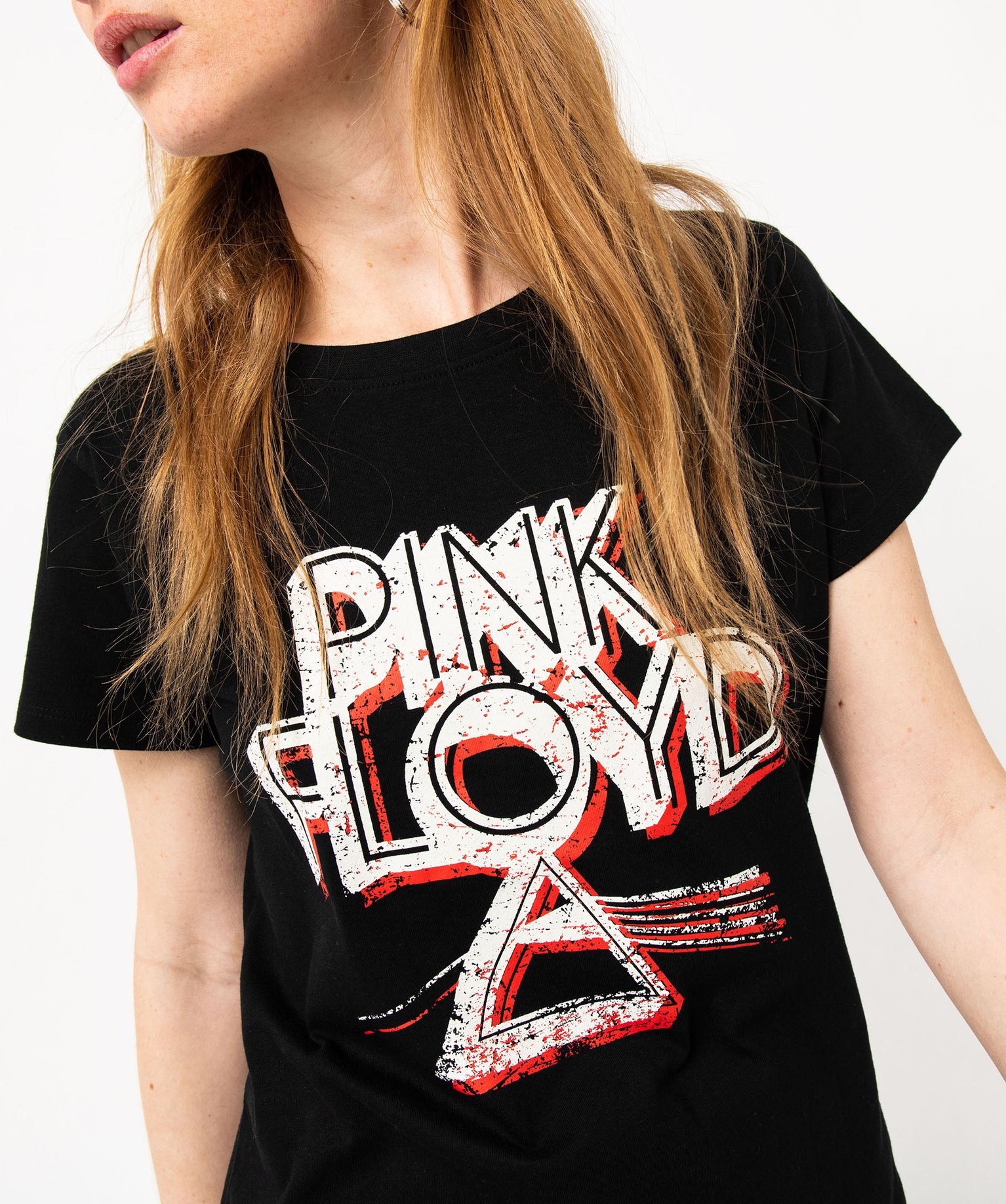 Tee-shirt à manches courtes avec inscription XXL femme - Pi... noir | GEMO
