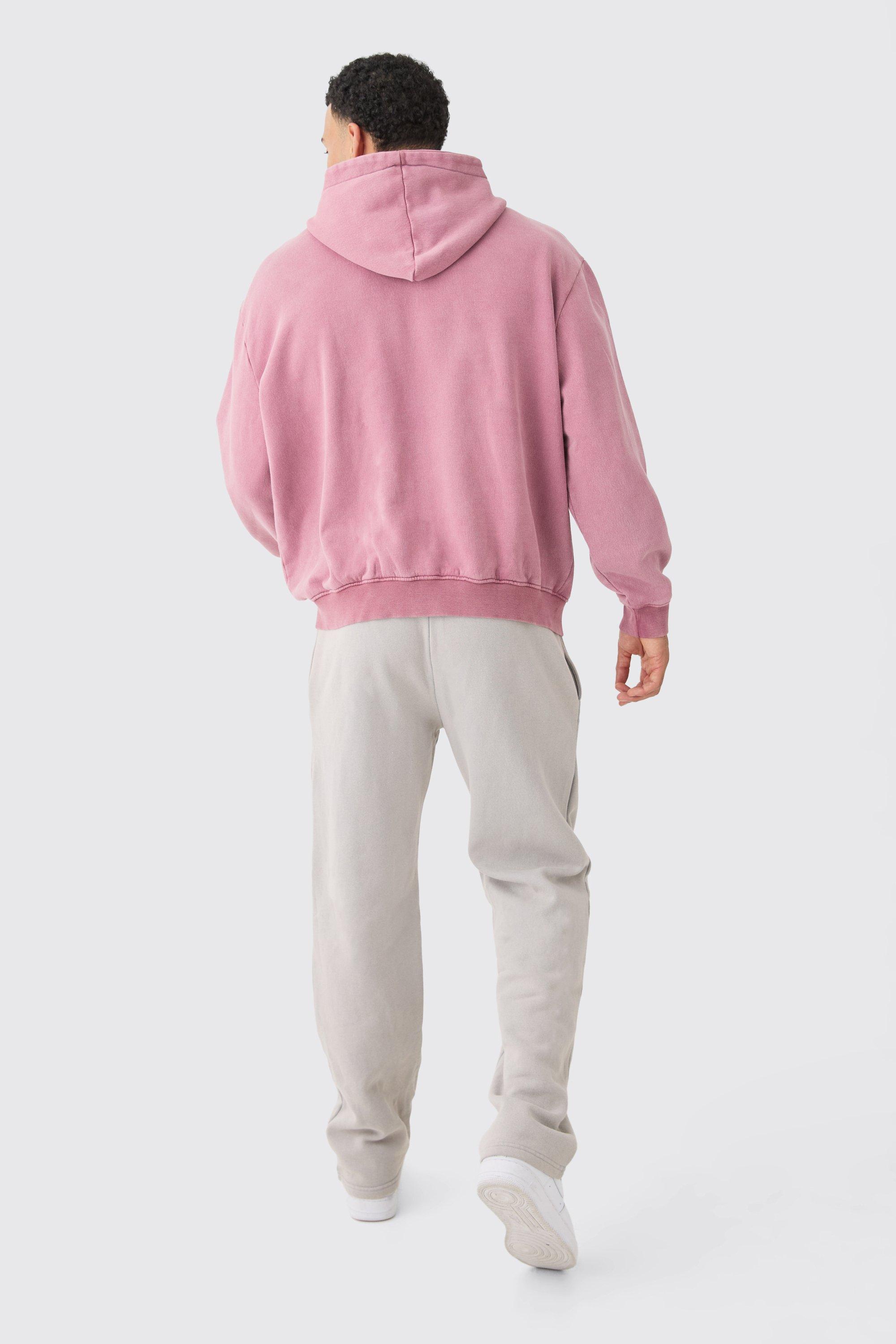 Oversize Hoodie mit Acid-Waschung, Trichterkragen und Reißverschluss