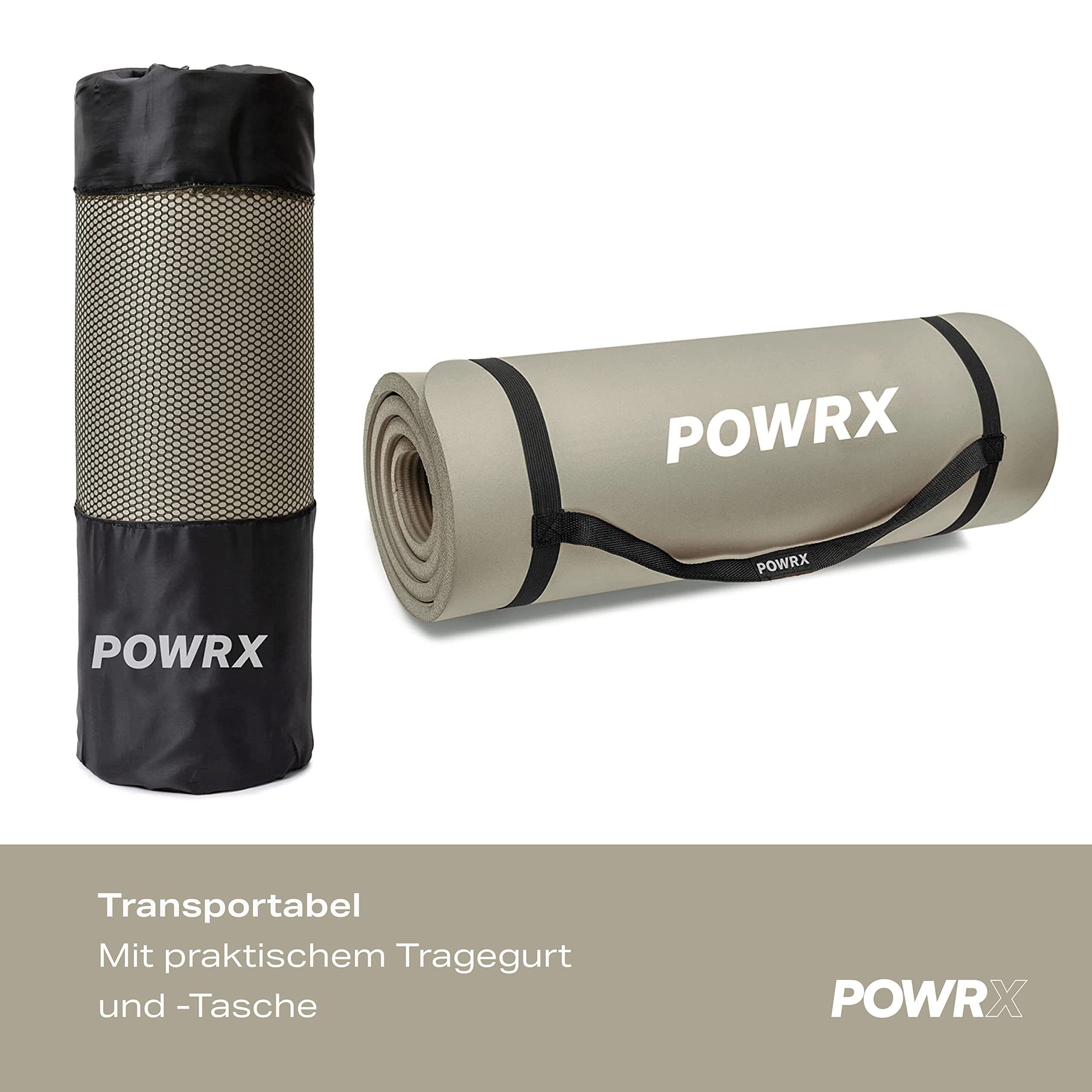 POWRX Yogamatte Gymnastikmatte Yogamatte Hellgrau 183x60x1cm, Light Grey 183 X 60 X 1 Cm 183 X 60 X 1 Cm