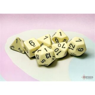 Opaque Pastel Polyhedral 7-Dice Set - Yellow / Black