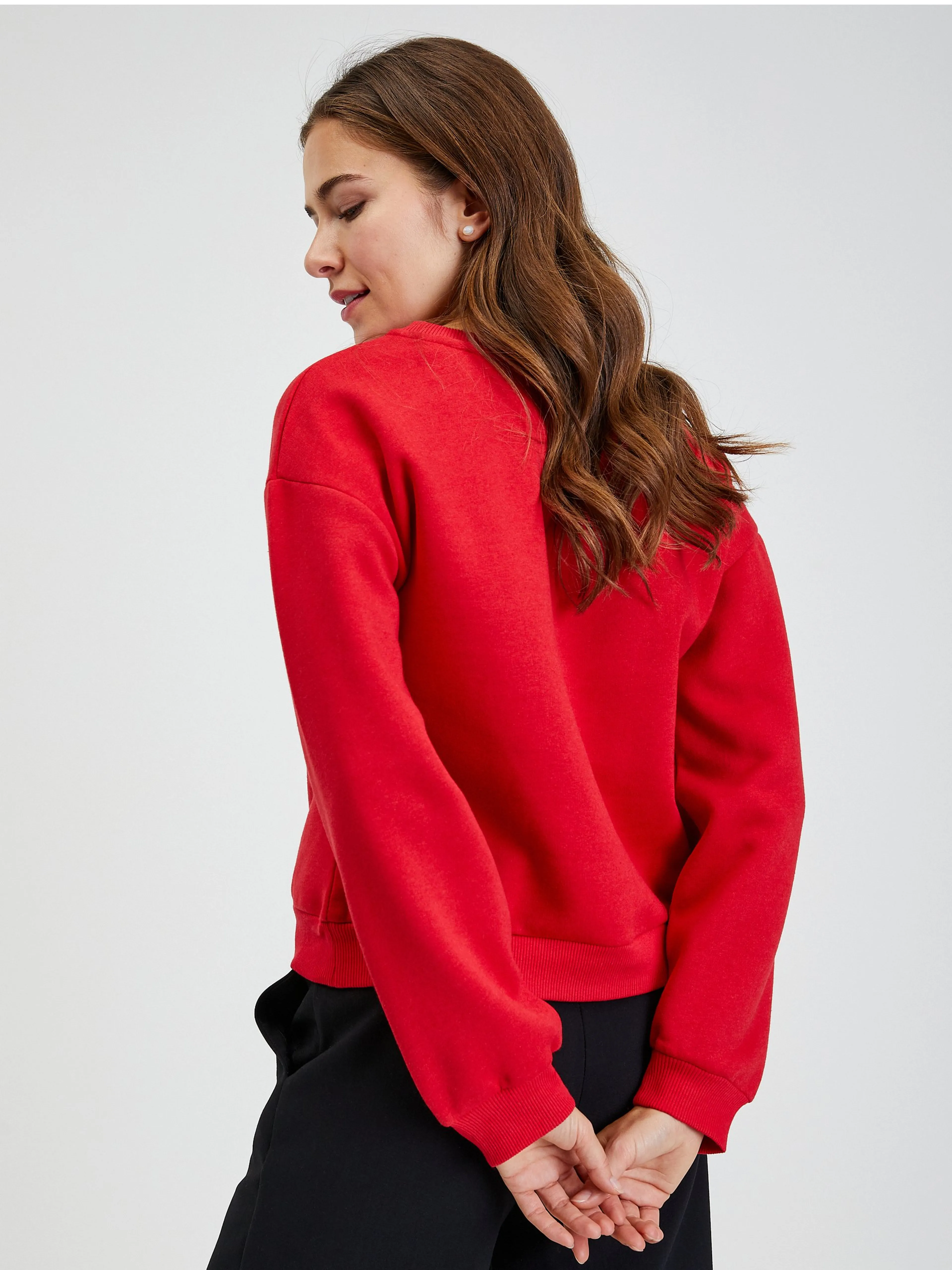 Rotes lockeres Damen Sweatshirt ORSAY