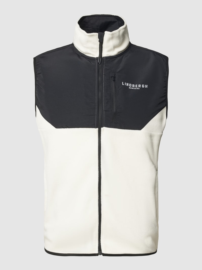 Weste in Two-Tone-Machart in weiß