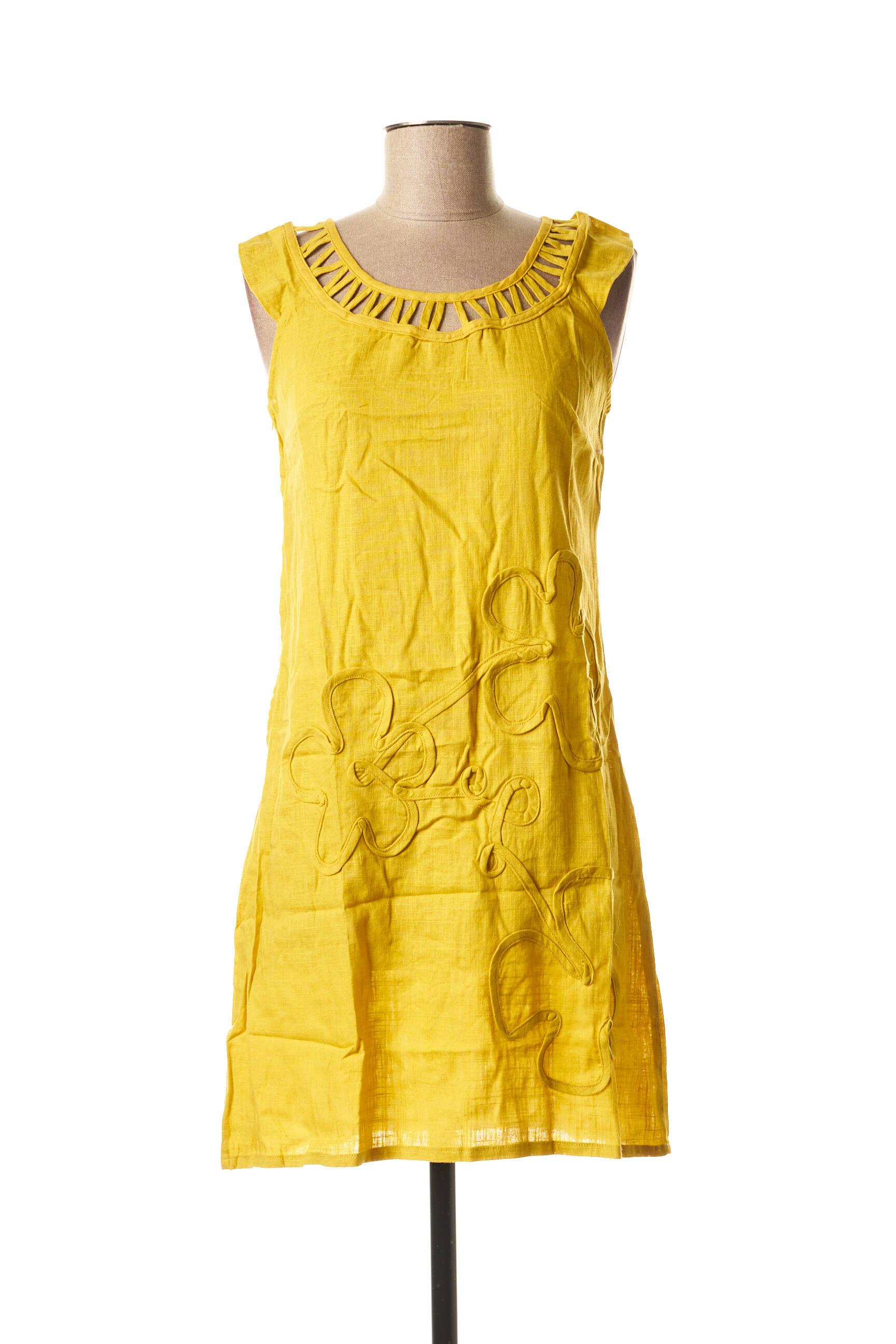 L33 Tuniquesansmanche Femme couleur jaune