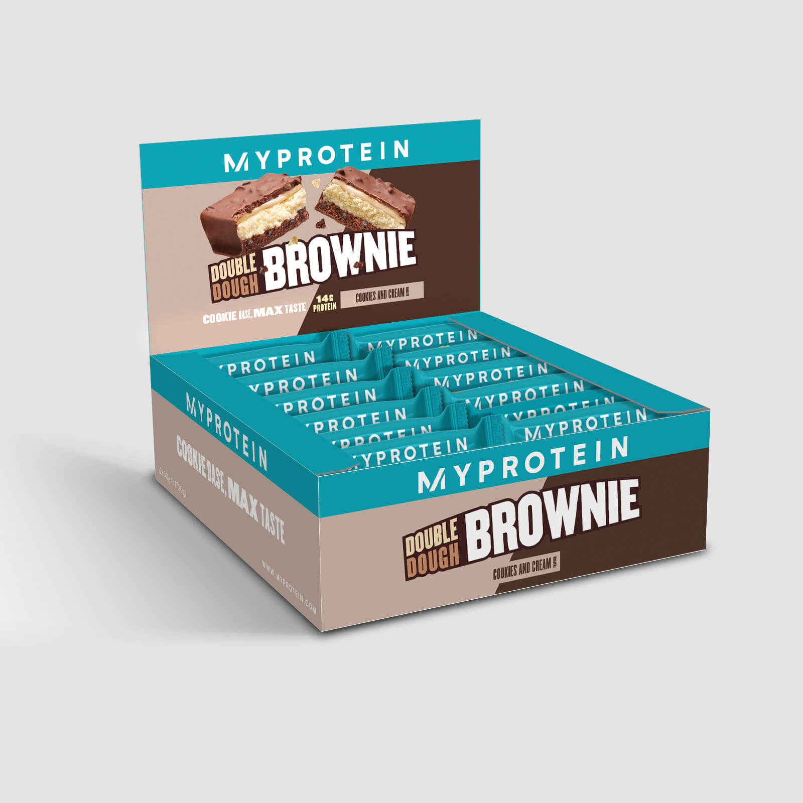 Double Dough Brownie, Cookies and Cream, 12 x 60g