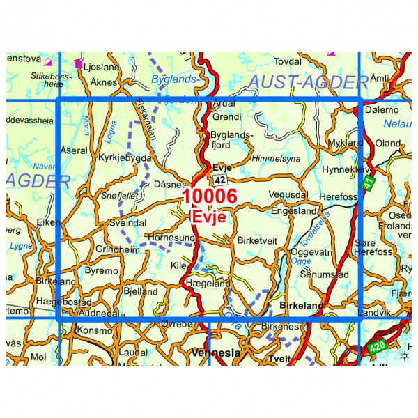 Nordeca - Wander-Outdoorkarte: Evje 1/50 - Wanderkarte