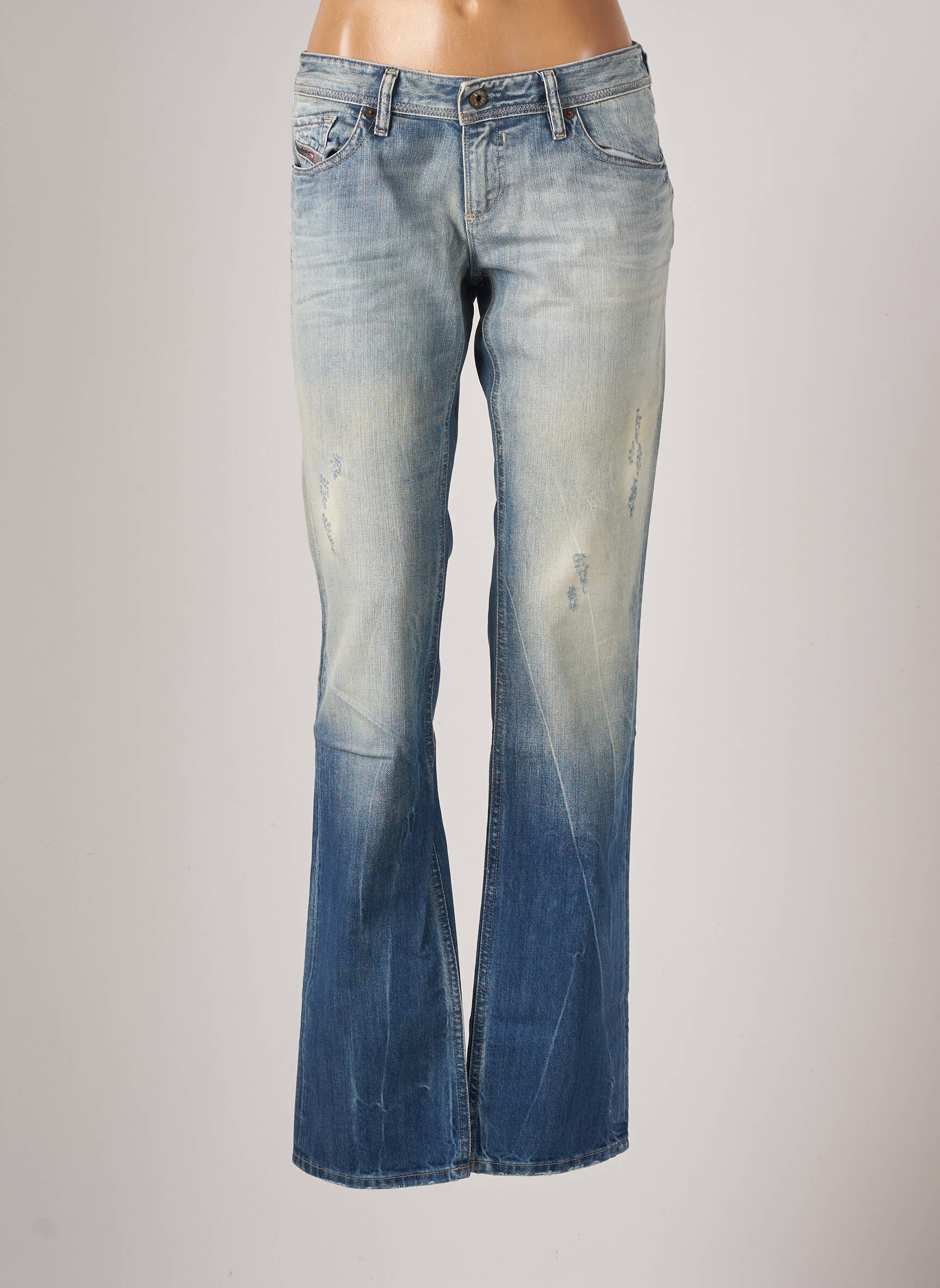 Diesel Jeans Coupe Droite Femme couleur bleu