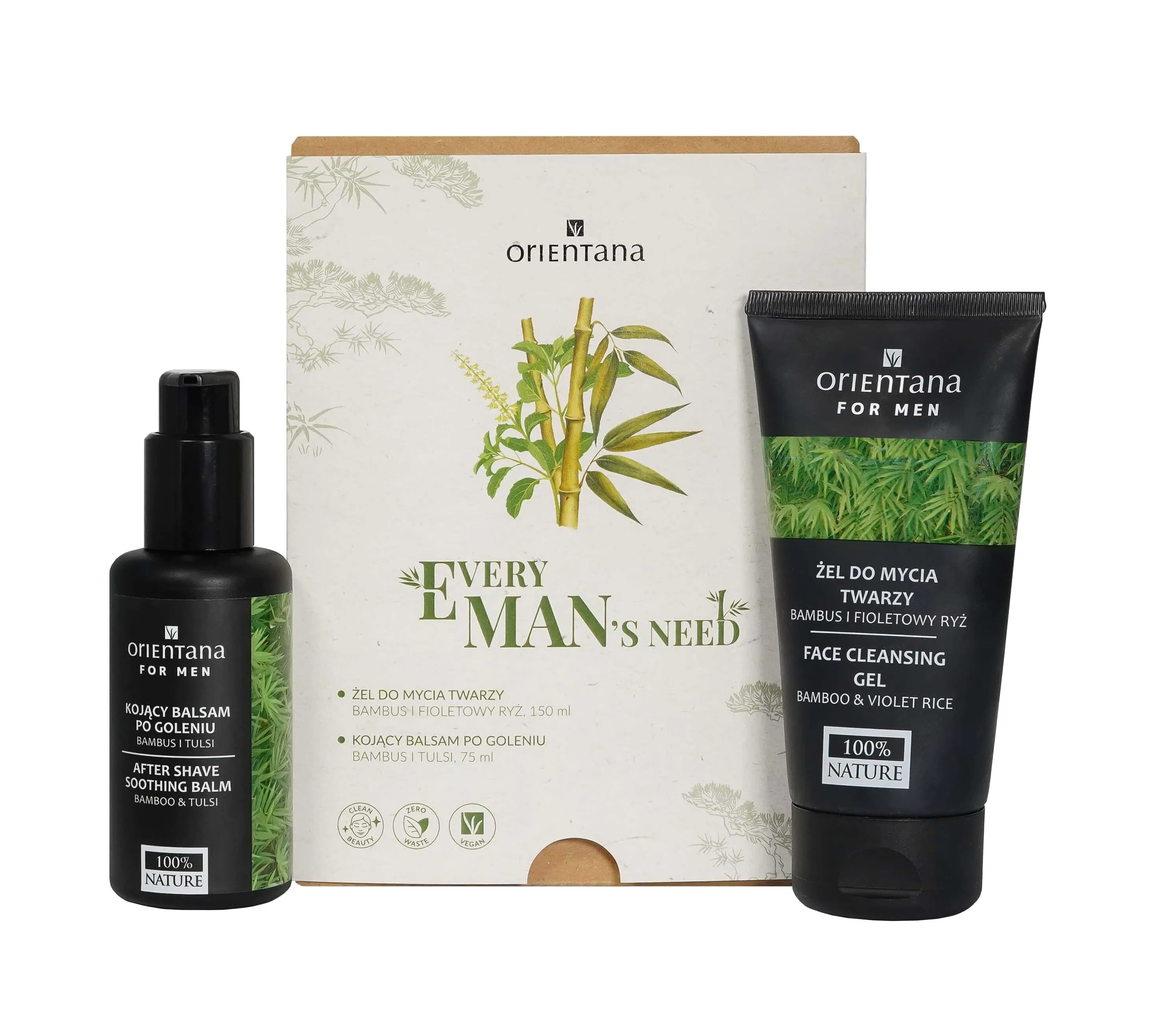„Orientana Every Man's Need“ balzamas po skutimosi + veido valomasis gelis