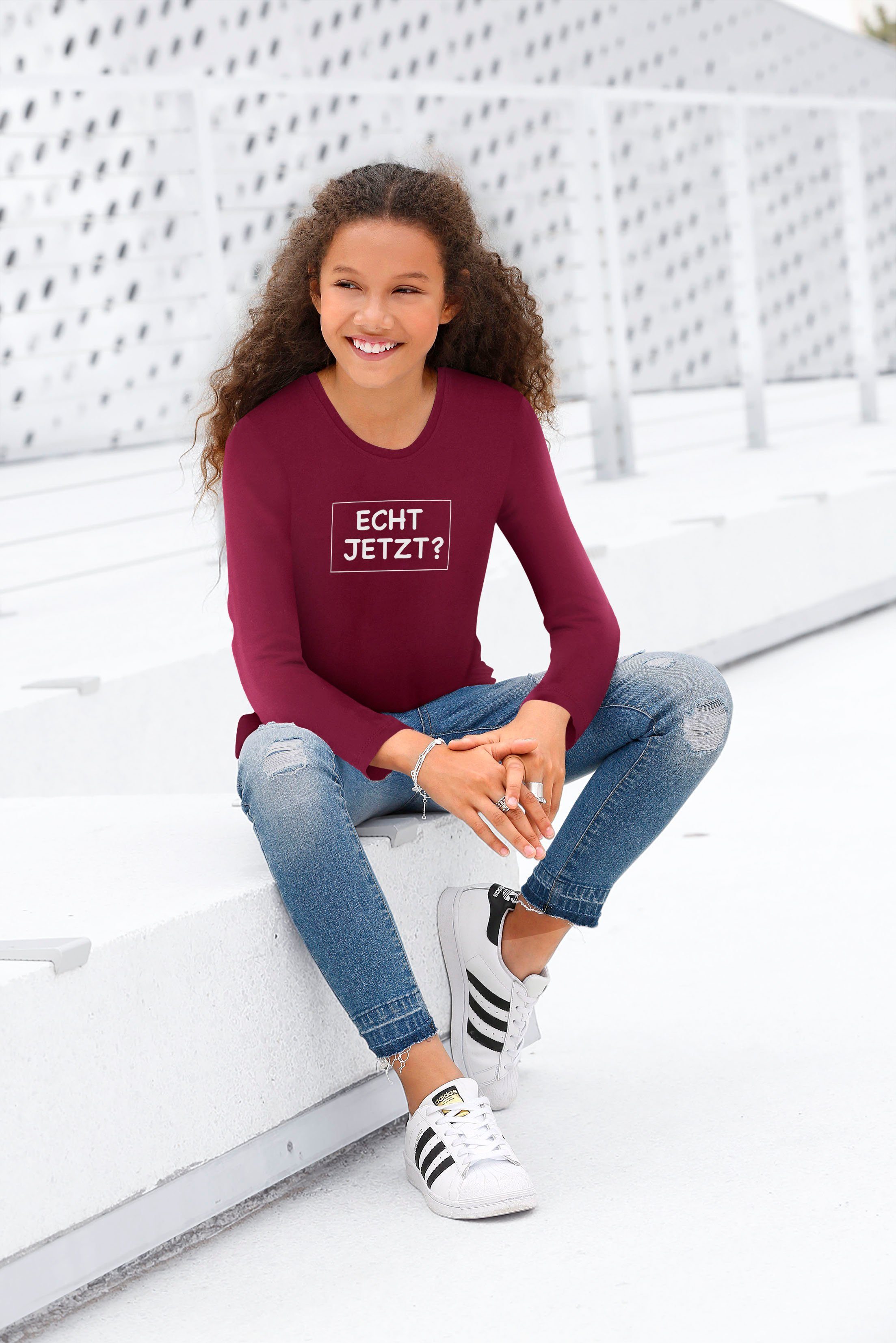 KIDSWORLD Langarmshirt ECHT JETZT? Druck